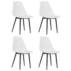 vidaXL Dining Chairs 4 pcs White PP 2
