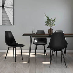 vidaXL Dining Chairs 4 pcs Black PP 1