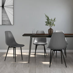 vidaXL Dining Chairs 4 pcs Grey PP 1