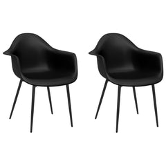 vidaXL Dining Chairs 2 pcs Black PP 2