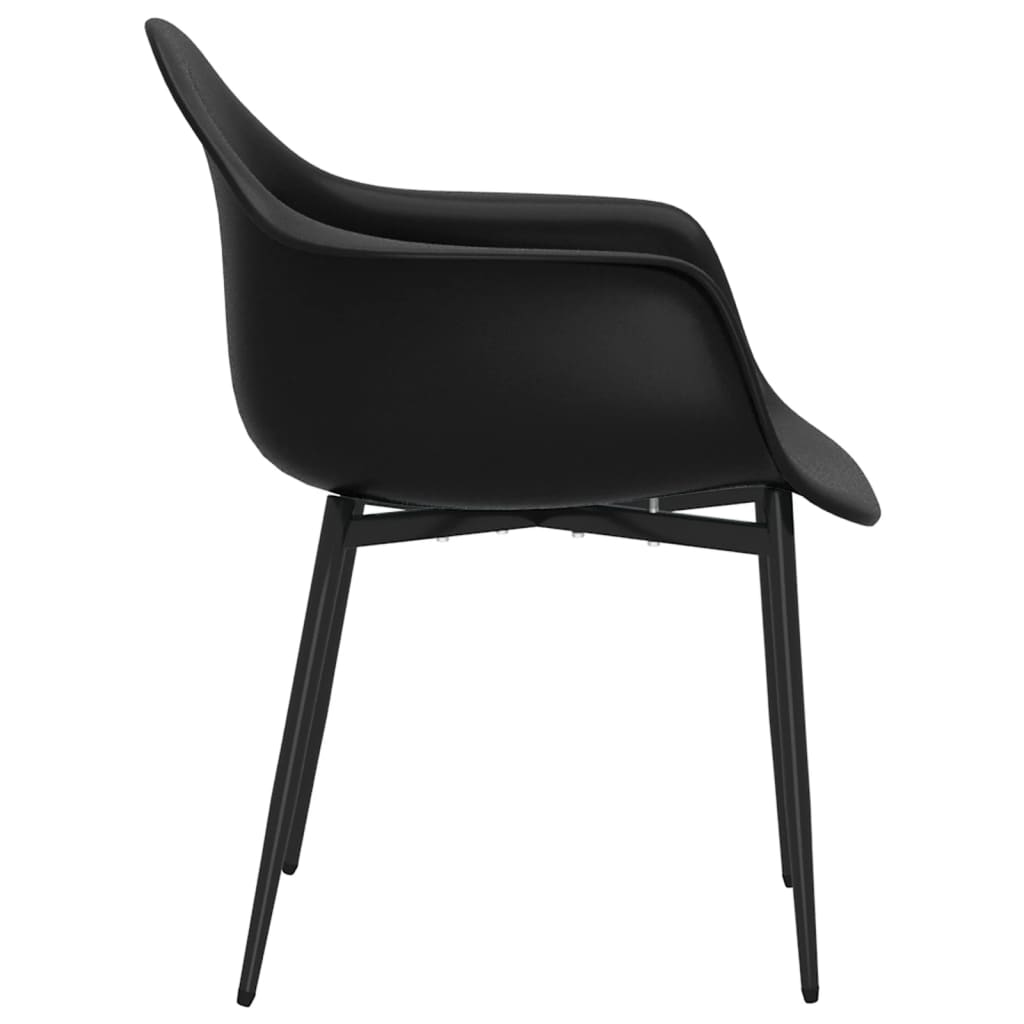 vidaXL Dining Chairs 2 pcs Black PP 5