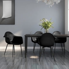 vidaXL Dining Chairs 4 pcs Black PP 1