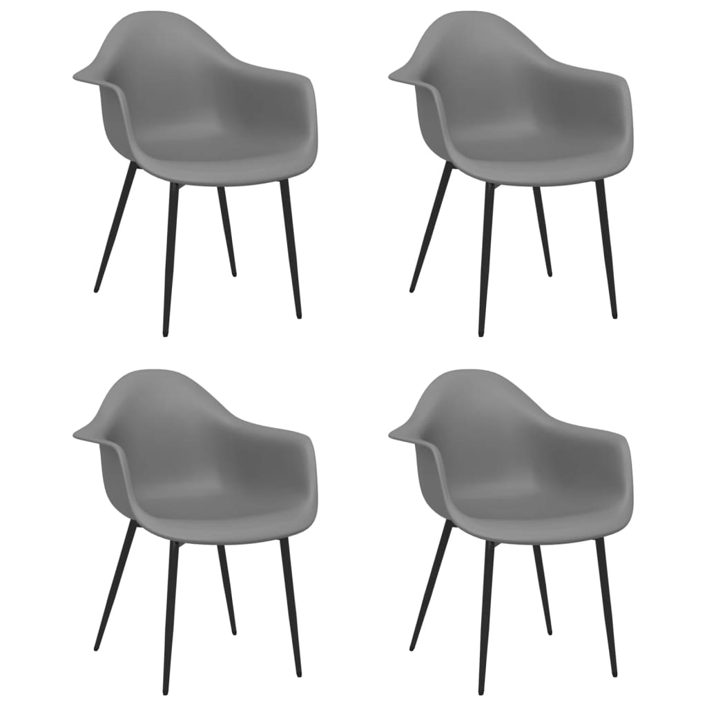 vidaXL Dining Chairs 4 pcs Grey PP 2