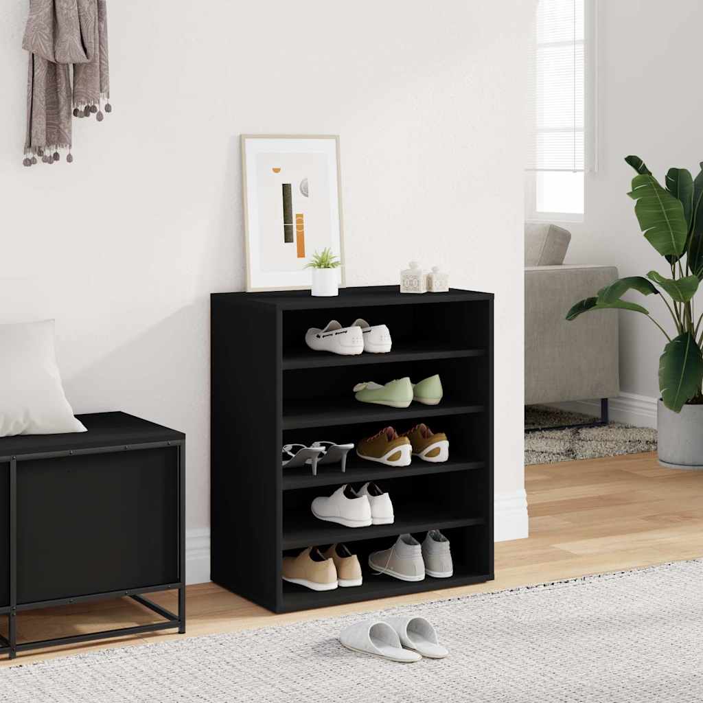 vidaXL Shoe cabinets 60 x 35 x 70 cm Black 5 shelves for shoes 1