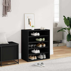 vidaXL Shoe cabinets 60 x 35 x 70 cm Black 5 shelves for shoes 1