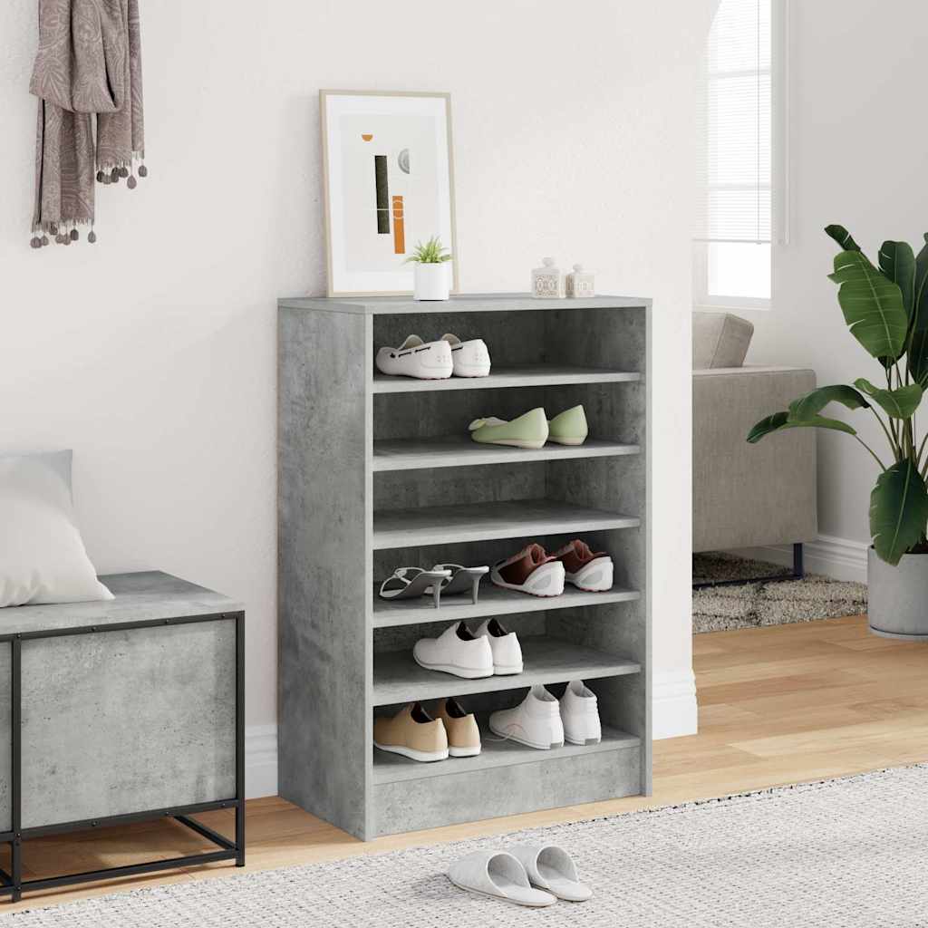 vidaXL Shoe cabinets 60 x 35 x 92 cm Concrete Grey 7 shelves 1