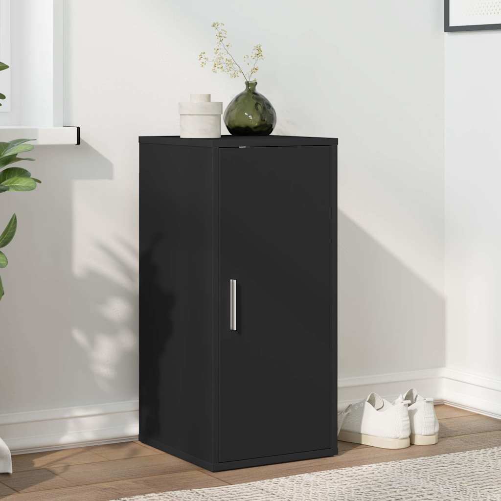 vidaXL Shoe Cabinet Black 32x35x70 cm Engineered Wood 1