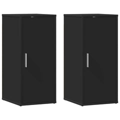 vidaXL Shoe Cabinets 2 pcs Black 32x35x70 cm Engineered Wood 2