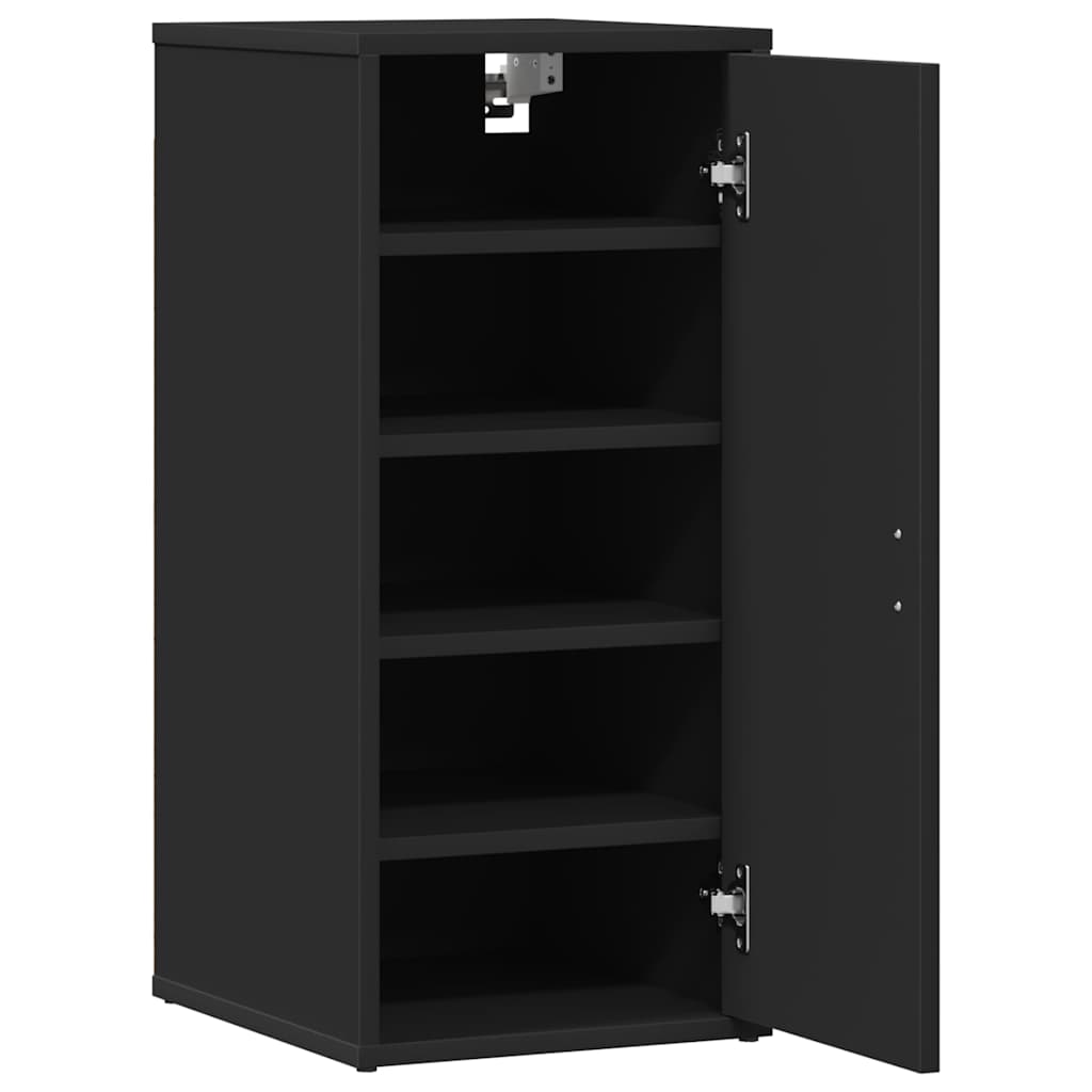 vidaXL Shoe Cabinets 2 pcs Black 32x35x70 cm Engineered Wood 4