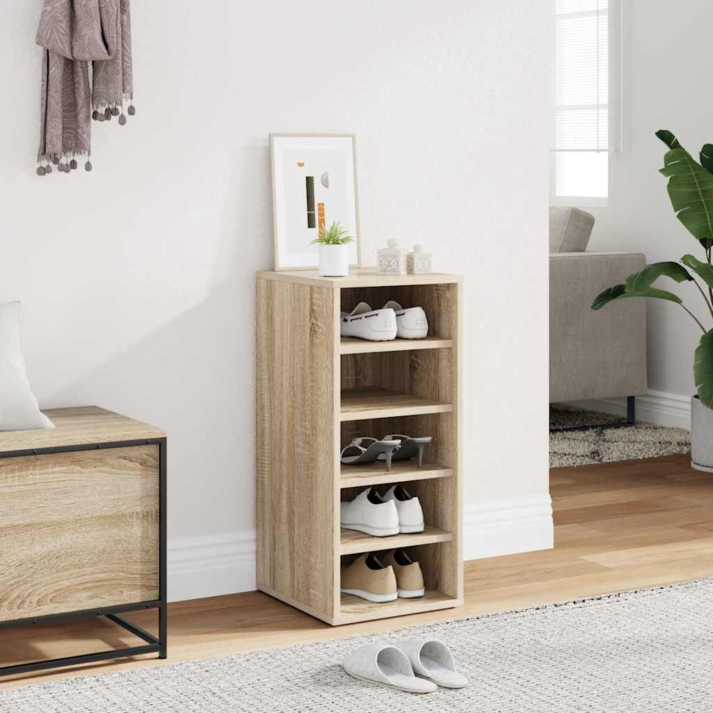vidaXL Shoe Cabinet Sonoma Oak 31.5x35x70 cm Engineered Wood 1