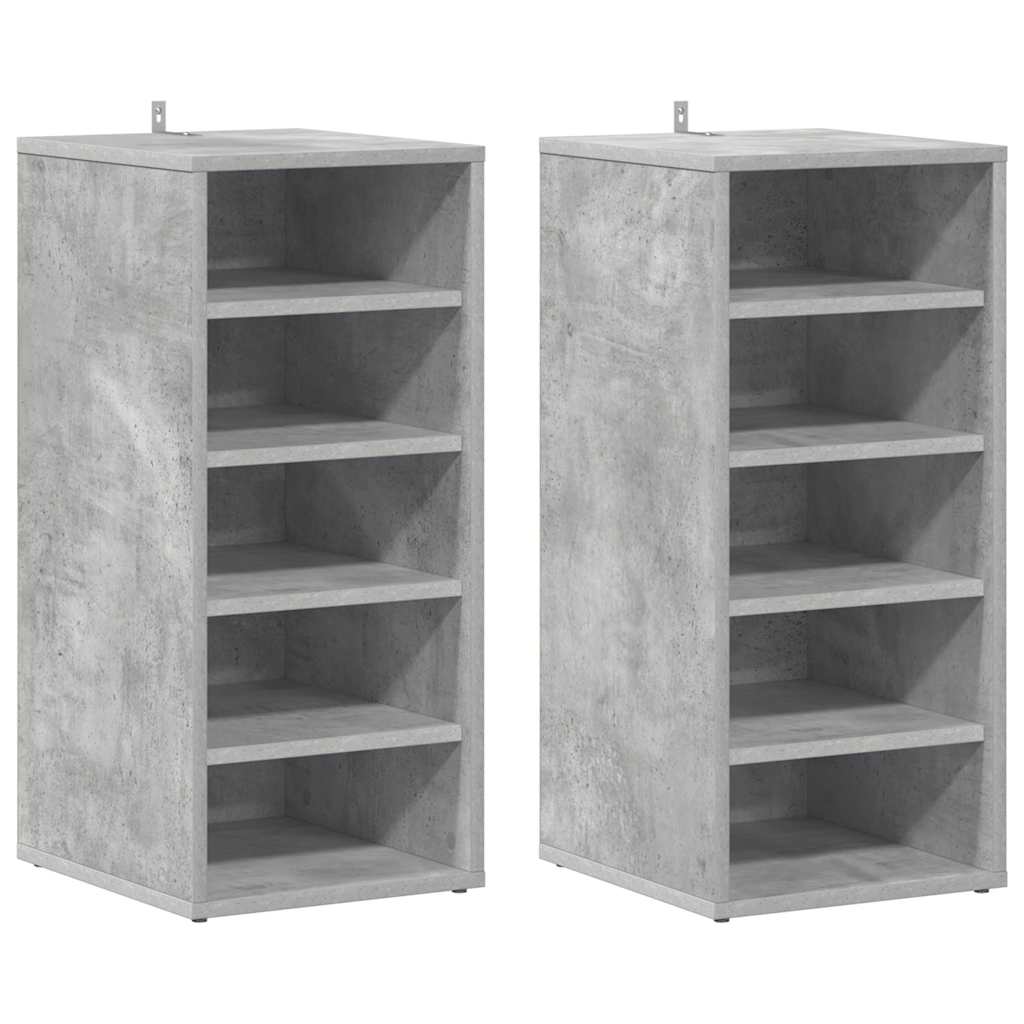 vidaXL Shoe cabinets 31.5 x 35 x 70 cm Concrete Grey 5 pairs of shoes 2