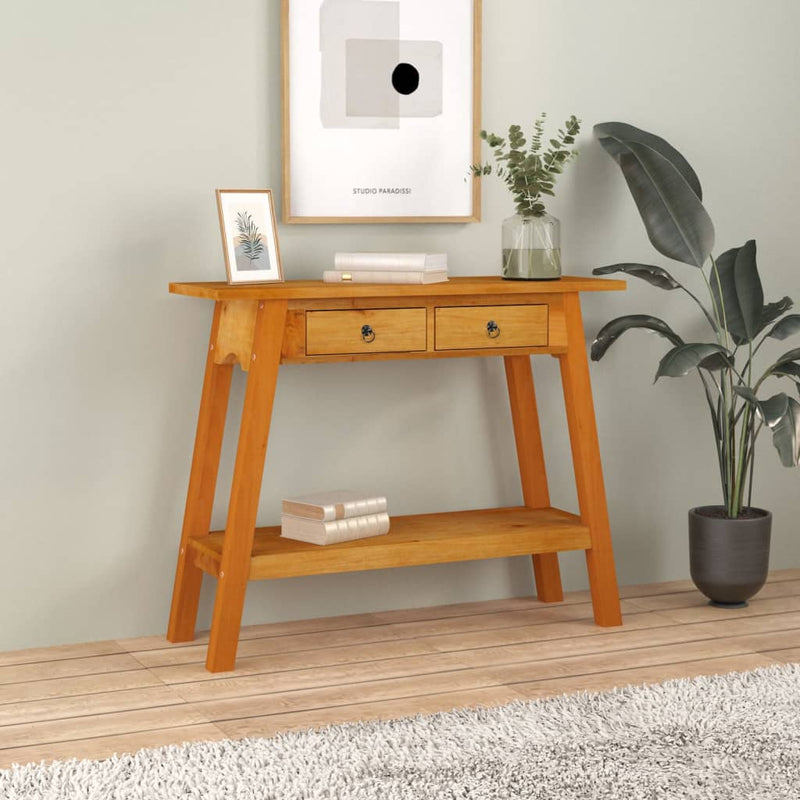 Console Table with Drawers 90x30x75 cm Solid Wood Mahogany