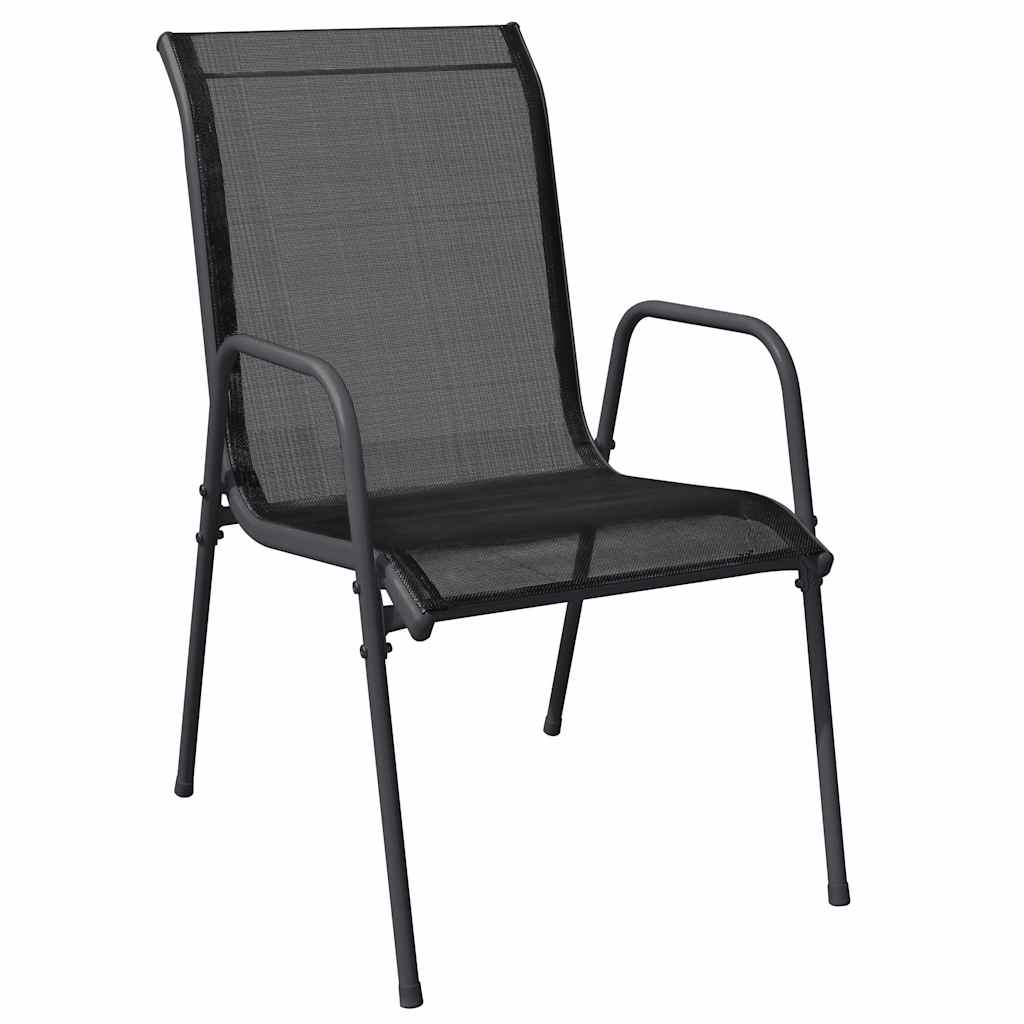 Garden Chairs Steel and Textilene Black 4