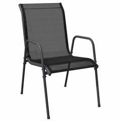 Garden Chairs Steel and Textilene Black 4
