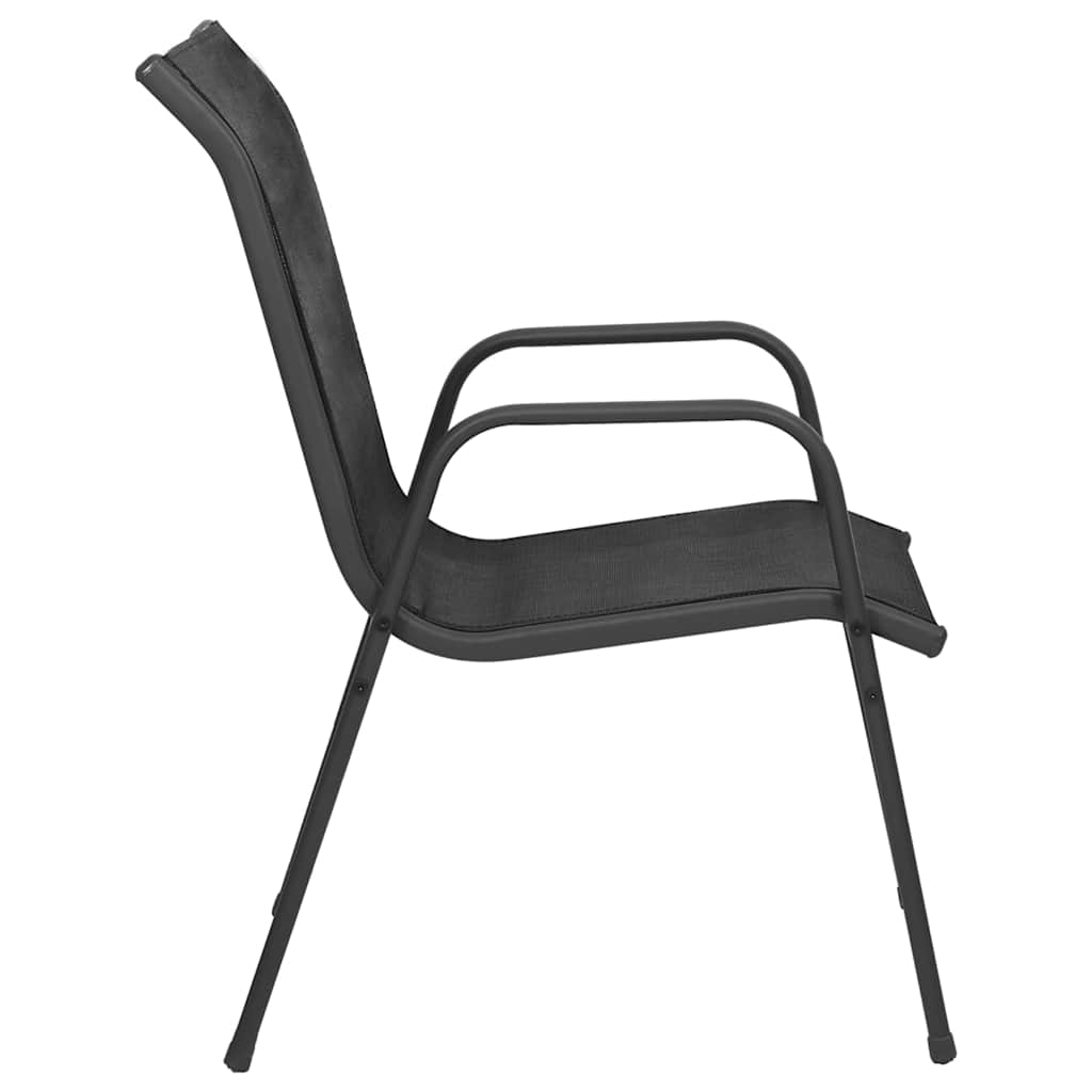 Garden Chairs Steel and Textilene Black 4