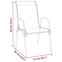 Garden Chairs Steel and Textilene Black 4