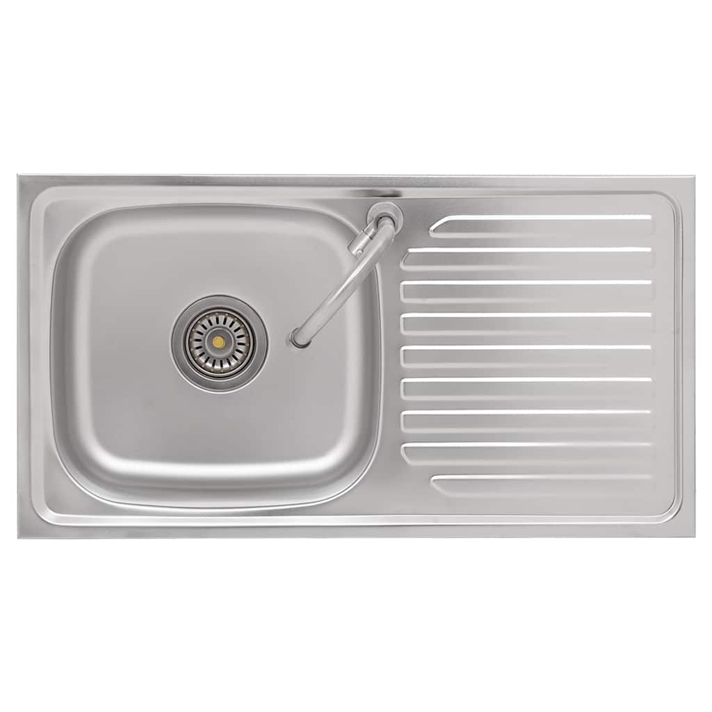 Camping Sink Single Basin with Tap Stainless Steel 75 cm 15 cm 40 cm