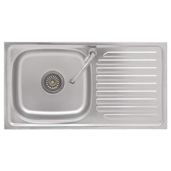 Camping Sink Single Basin with Tap Stainless Steel 75 cm 15 cm 40 cm