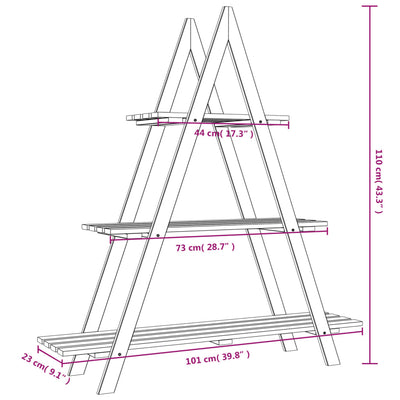 Flower Rack 101x23x110 cm Solid Wood Pine