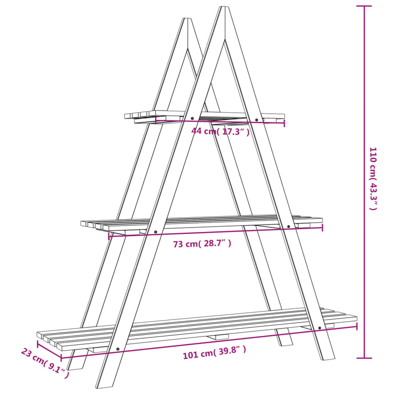 Flower Rack 101x23x110 cm Solid Wood Pine