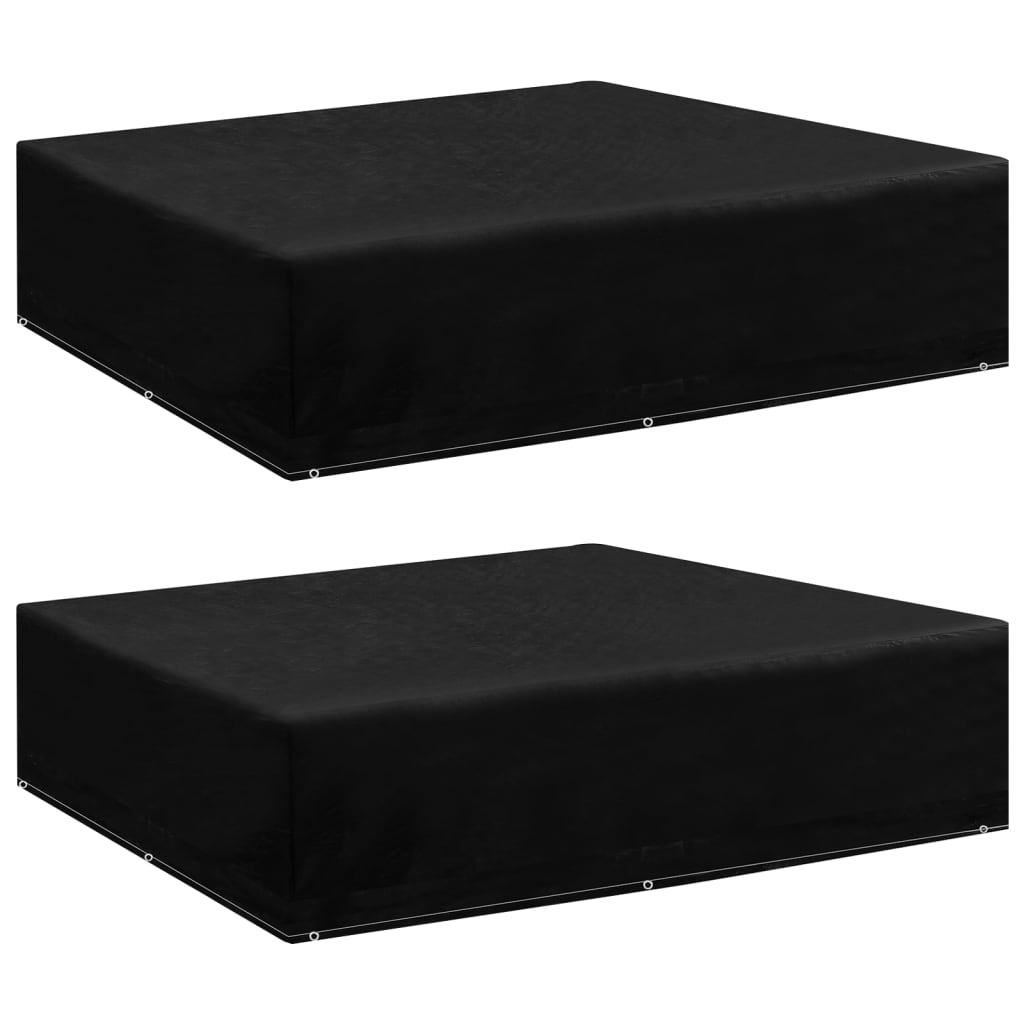 vidaXL Garden Furniture Cover | Set of 2 | Black | Polyethylene, Aluminium 1