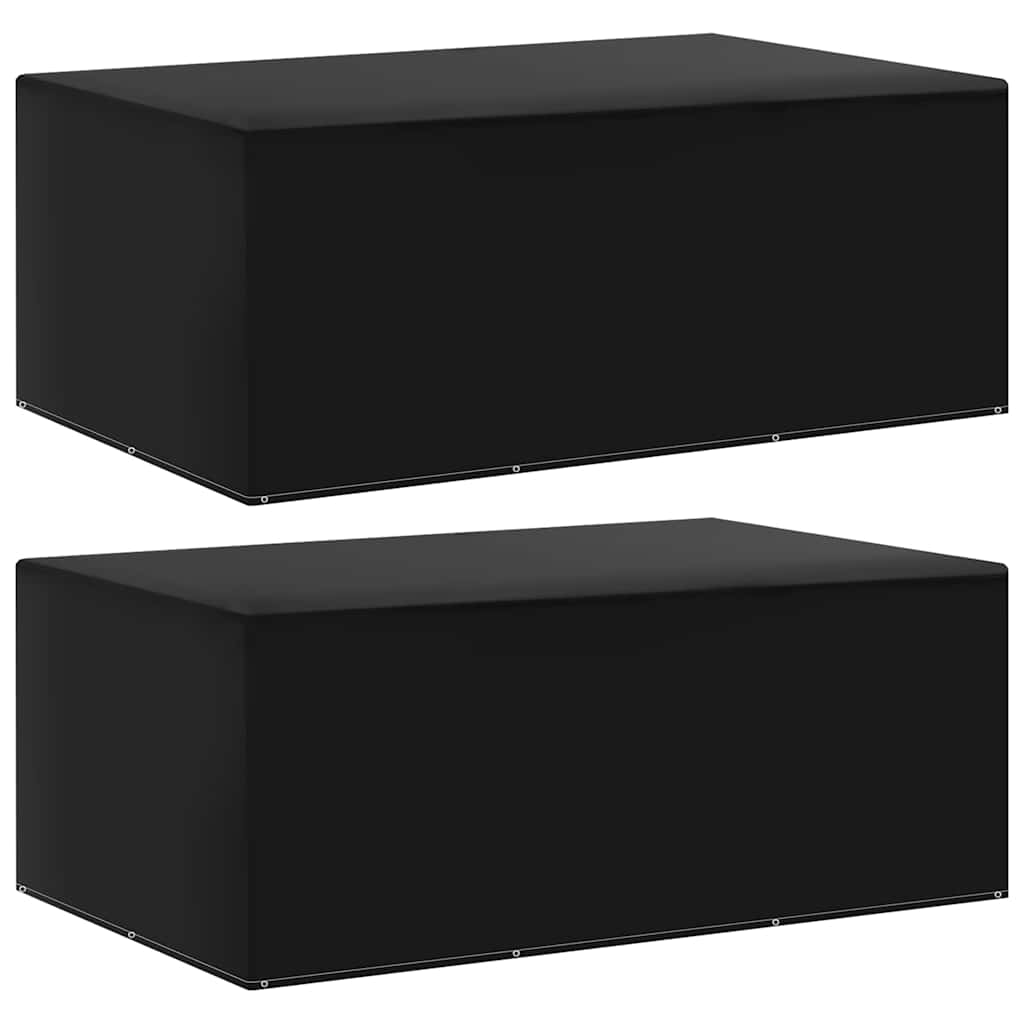 vidaXL Garden Furniture Cover | Set of 2 | Black | Polyethylene 1