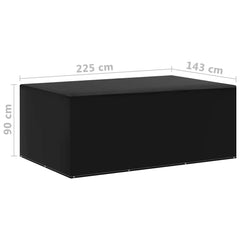 vidaXL Garden Furniture Cover | Set of 2 | Black | Polyethylene 6
