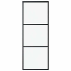 Sliding Door with Hardware Set ESG Glass&Aluminium 76x205 cm 183 cm Sliding Rail 76 cm 2 horizontal bars