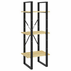 vidaXL Book Cabinet | Natural wood and black | Pinewood and metal | Medium 5