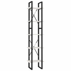 vidaXL Book Cabinet | White | Pinewood, metal | 5-Tier | Book Cabinet 2
