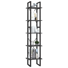 vidaXL Book Cabinet | Grey | Pinewood, Metal | Tall | Book Cabinet | Rectangular 3