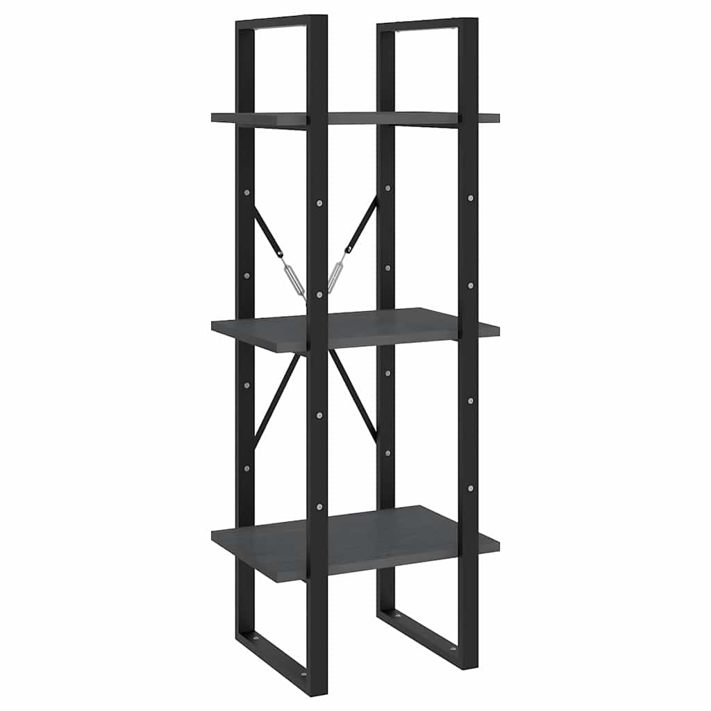 vidaXL Book Cabinet | Grey | Pinewood, Metal | Tall | Book Cabinet | Rectangular 5