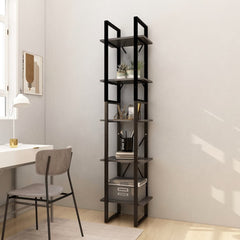 vidaXL Book Cabinet | Grey | Pinewood, Metal | Tall | Book Cabinet | Rectangular 1