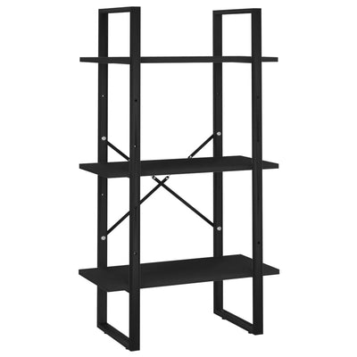 5-Tier Book Cabinet Black 60x30x175 cm Engineered Wood