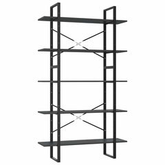 vidaXL Book Cabinet | Grey | Engineered wood and metal | Large | Book Cabinet 2