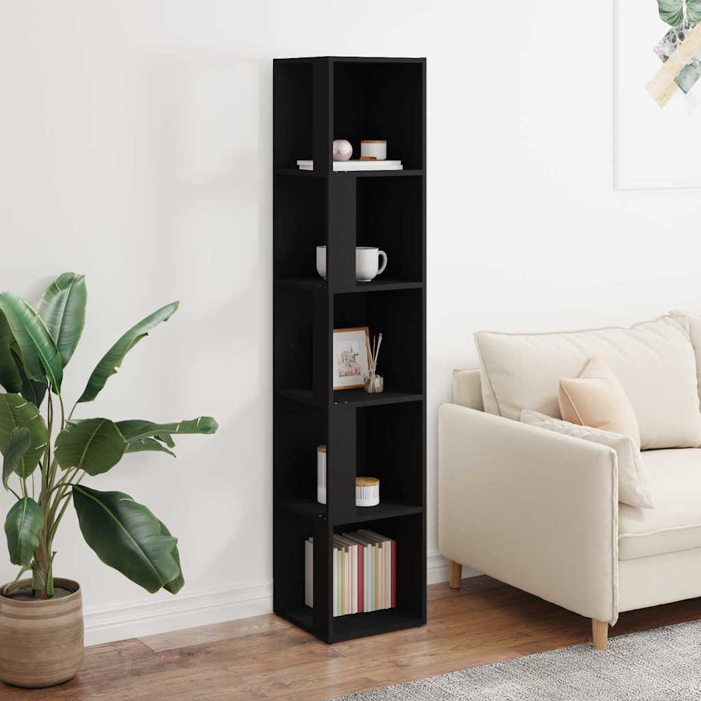 Corner Cabinet Black Engineered Wood, image 3