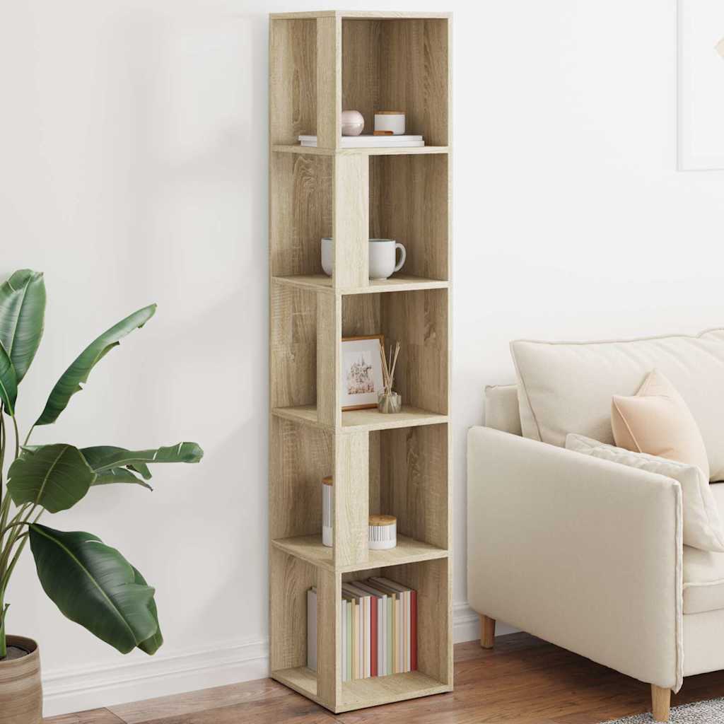 809047 vidaXL Corner Cabinet Sonoma Oak 33x33x164,5 cm Engineered Wood 1