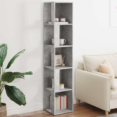 809048 vidaXL Corner Cabinet Concrete Grey 33x33x164,5 cm Engineered Wood 1