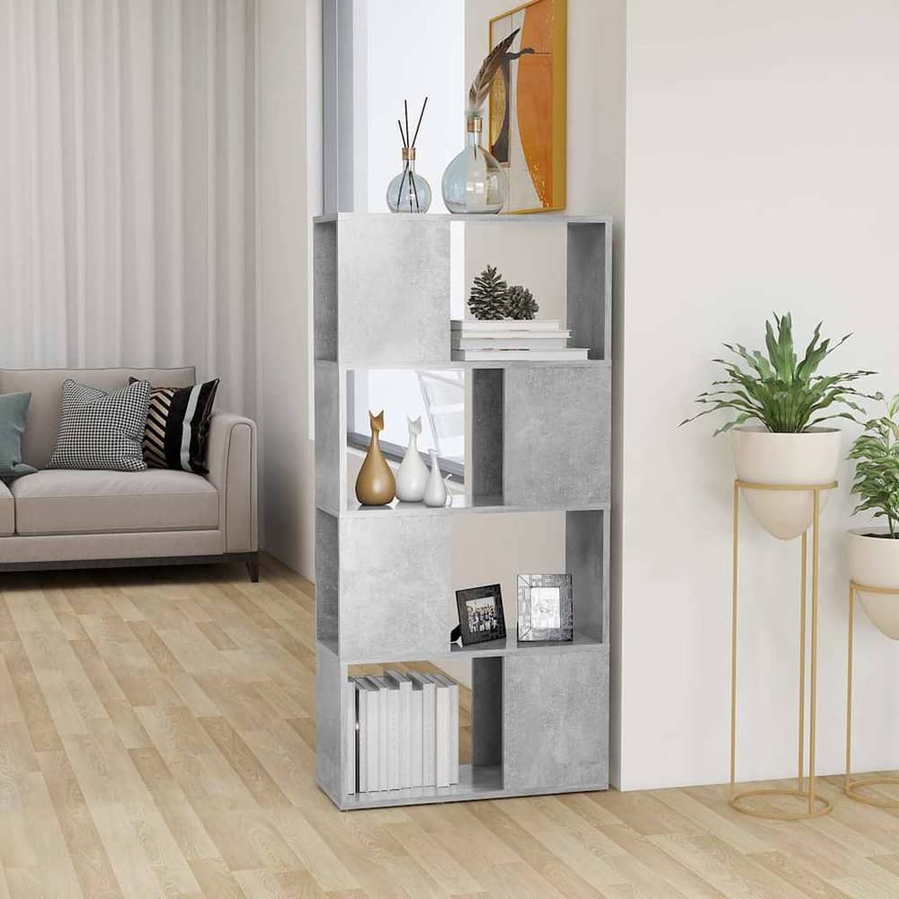 Book Cabinet Room Divider 60x24x124.5 cm Concrete grey