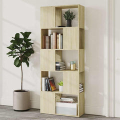 vidaXL Book Cabinet | Sonoma oak | Engineered wood | Medium | Book Cabinet 3