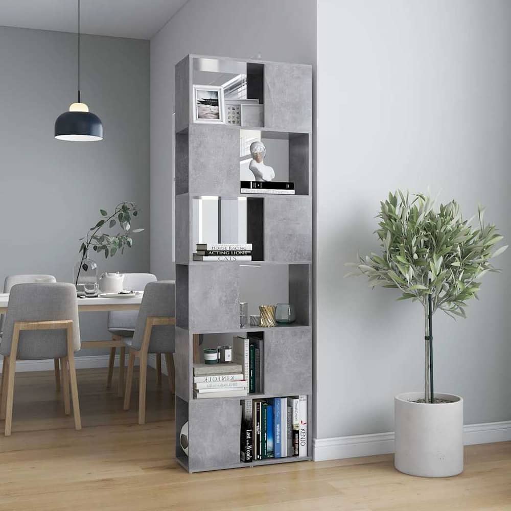 Book Cabinet/Room Divider 60x24x186 cm Concrete grey