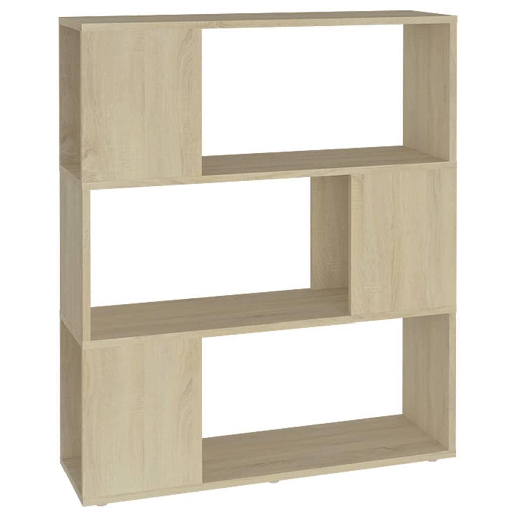 vidaXL Book Cabinet Room Divider Sonoma Oak 80x24x94 cm Engineered Wood 2