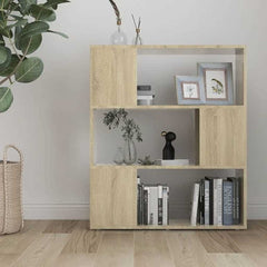 vidaXL Book Cabinet Room Divider Sonoma Oak 80x24x94 cm Engineered Wood 3