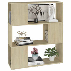 vidaXL Book Cabinet Room Divider Sonoma Oak 80x24x94 cm Engineered Wood 4