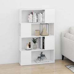 vidaXL Book Cabinet Room Divider White 80x24x124.5 cm Engineered Wood 3