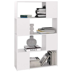 vidaXL Book Cabinet Room Divider White 80x24x124.5 cm Engineered Wood 4