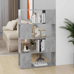 Book Cabinet Room Divider 80x24x124.5cm Concrete grey