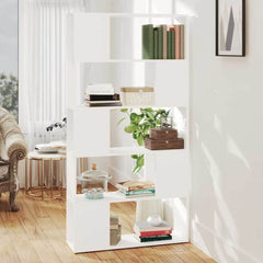 Book Cabinet Room Divider 80x24x155 cm Engineered Wood White