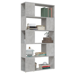 vidaXL Book Cabinet Room Divider | Concrete grey | Engineered wood 5