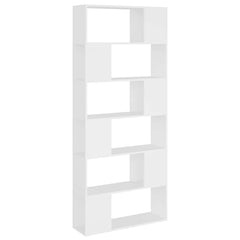Book Cabinet Room Divider 80x24x186 cm Engineered Wood White
